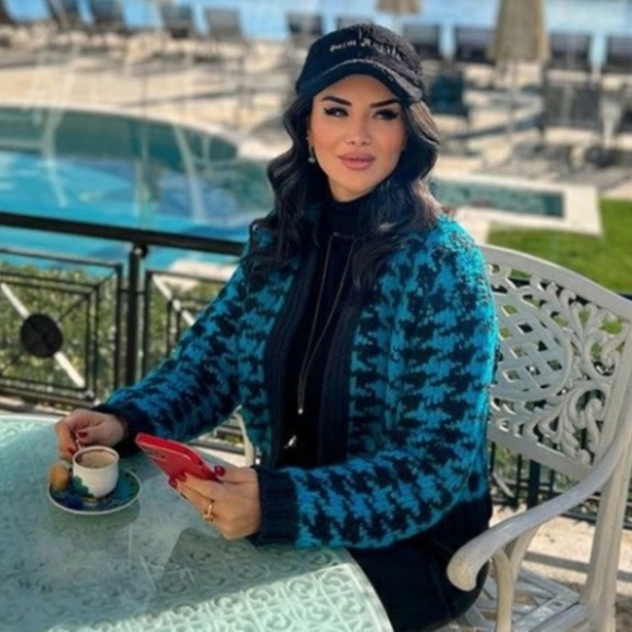 NEW Zara Houndstooth Cardigan Small - Picture 7 of 15